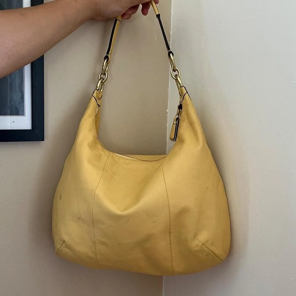 Y2K 2000s Coach ButterCup Yellow Kirstin Hobo Shoulder Bag / Handbag